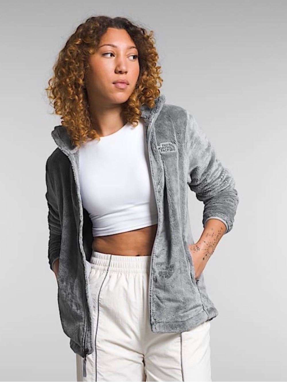 The North Face Osito Women's Gray Fleece Zip Hoodie